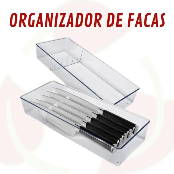 Imagem de 1Un Organizador Porta Facas Gavetas 5 Divisórias Acrílico