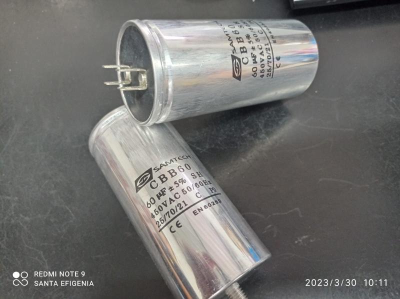 Imagem de 1x Capacitor Partida 60uf/450v Cbb60 5% 50x98mm Metalico