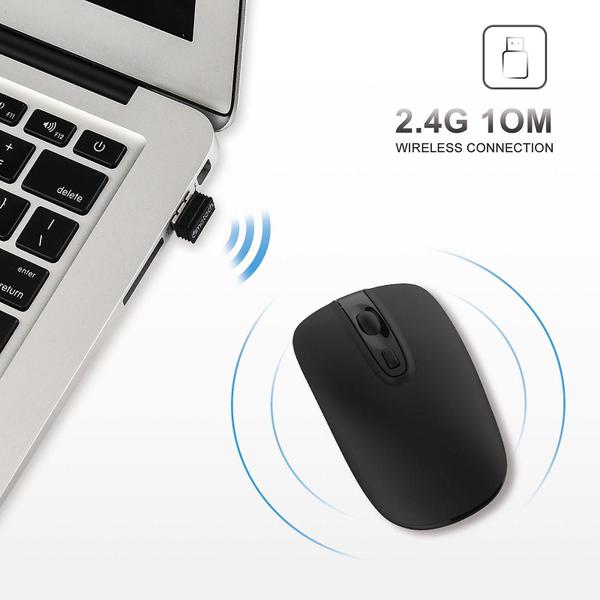 Imagem de 2.4g mouse sem fio usb recarregável ultra-fino mouse fotoelétrico silencioso mudo