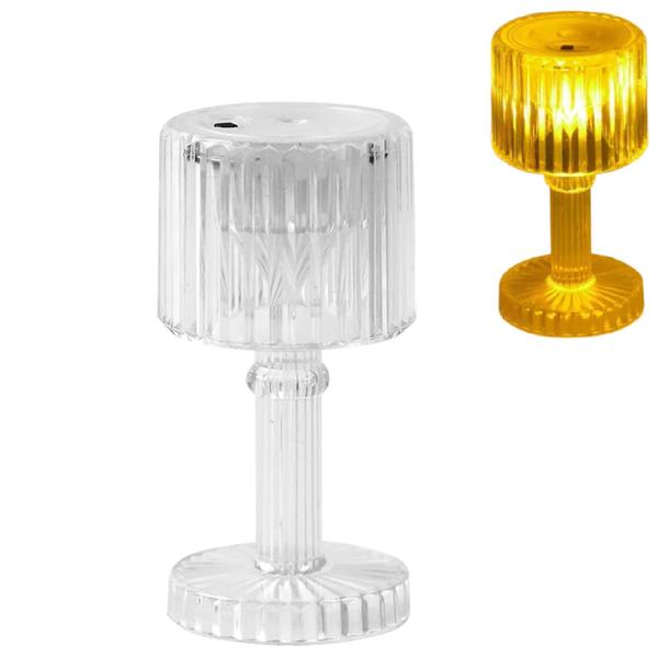 Imagem de 2 Abajur Mini Luminária Luz LED em Acrílico Kit Decoração