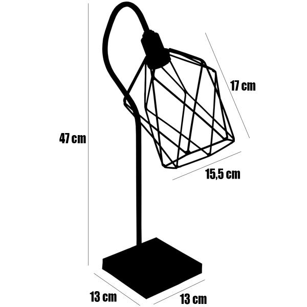 Imagem de 2 Abajures Luminária Mesa Retrô Aramado Cálice P Industrial Antigo Cobre Rose Gold Agp Ilumini