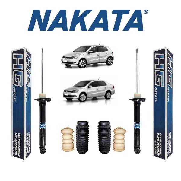 Imagem de 2 Amortecedor Nakata Traseiro Gol G6 2013 A 2020 + Kit Batente