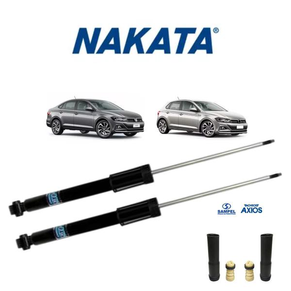 Imagem de 2 Amortecedor Nakata Traseiro Volkswagen Virtus 2018 A 2020 + Kit Batente Sampel 