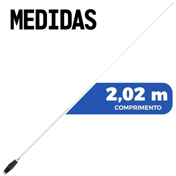 Imagem de 2 Antena Px Mini Maria Mole Inox 1,40m Alongador 60cm VW Frontal Dianteiro Delivery Parafusos