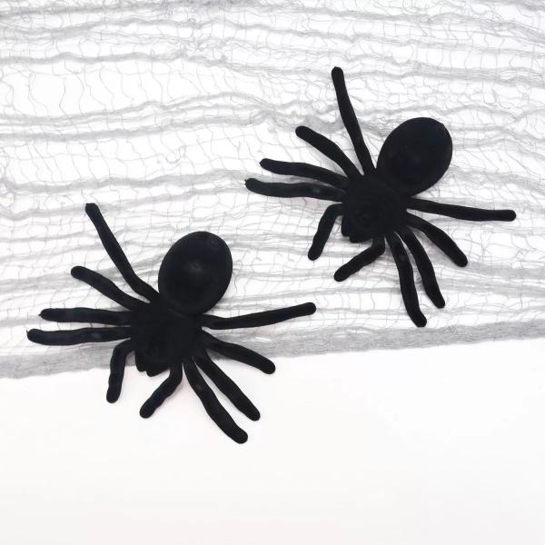 Imagem de 2 Aranha Veludo Pegadinha Decoração Halloween Festa R 12