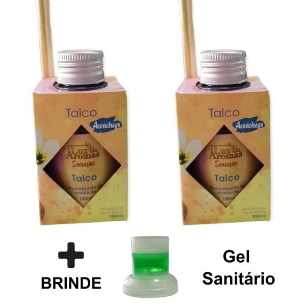 Imagem de 2 Aromatizante Ambiente de Talco Odorizador Palito Perfume Ar Difusor 100ml da Luz Aromas - Envio Já