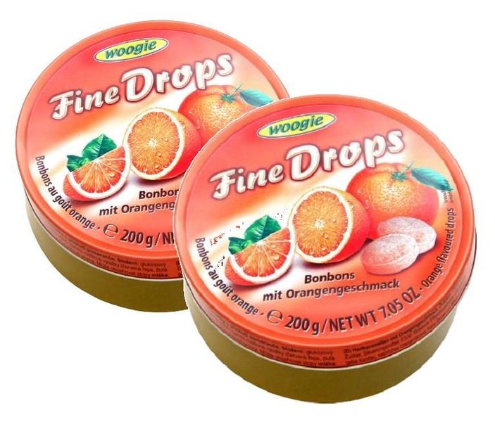 Imagem de 2 balas fine drops sabor laranja tipo sweet originals 200g