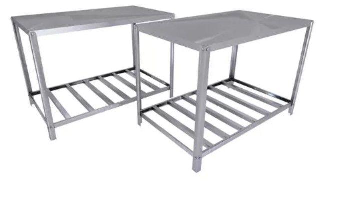 2 Bancadas Veterinaria/Multiuso Em Aço Inox 1 Prateleira - AJB STORE Imagem de 2 Bancadas Veterinaria/Multiuso Em Aço Inox 1 Prateleira