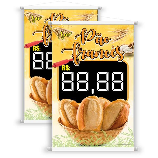 Imagem de 2 Banners Promocional Para Comercio Pão Frances