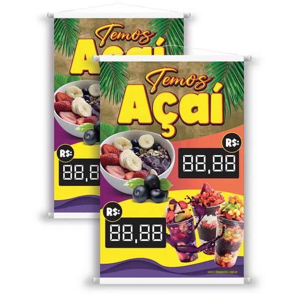 Imagem de 2 Banners Temos Açaí - Tigela E Copo