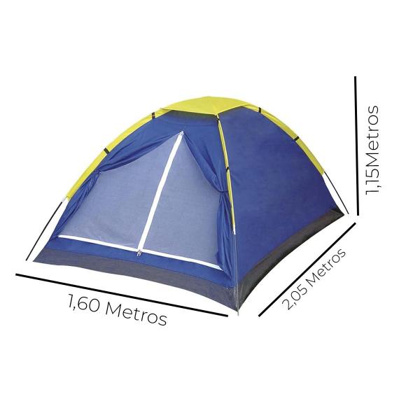 Imagem de 2 Barracas De Camping Estilo Iglu 3 Pessoas Azul Impermeável Com Bolsa Coluna dágua 300mm - MOR