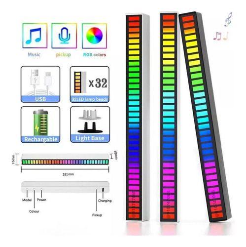 Imagem de 2 Barras De Led Sensor Rítmica Rgb Torre Musica Controle Som