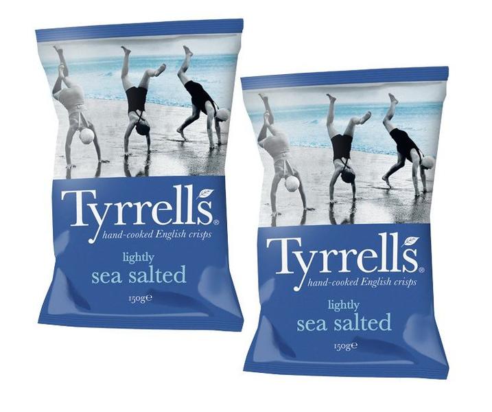 Imagem de 2 Batata Chips Sabor Sal Marinho Tyrrells Inglaterra 150g