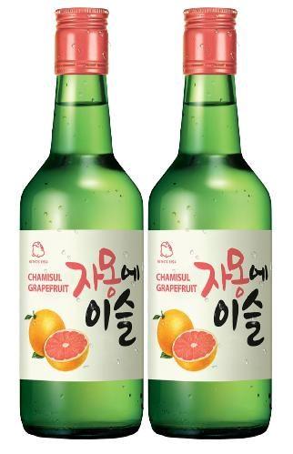 Imagem de 2 bebida coreana soju chum churum toranja 360ml jinro plum