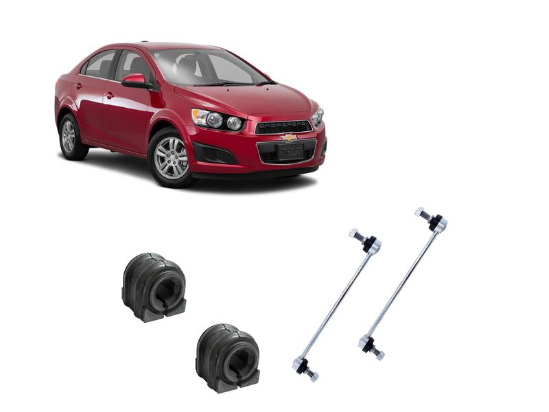 Imagem de 2 Bieleta + Kit Bucha Barra Dianteira Sonic Sedan 2012 13 14