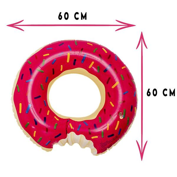 Imagem de 2 Boias de Donuts Coloridas Rosa e Marrom