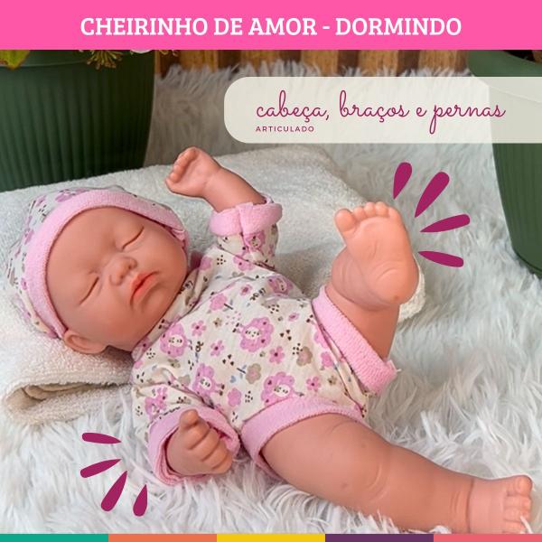 Imagem de 2 Bonecas Reborn 23cm Cheirinho De Amor Milk Brinquedos