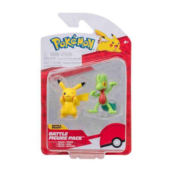 2 Bonecos de Batalha Pikachu + Treecko - Pokémon Imagem de 2 Bonecos de Batalha Pikachu + Treecko - Pokémon