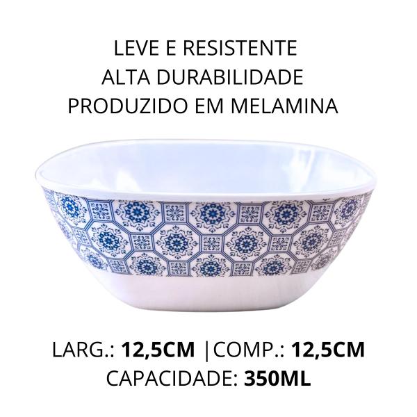 Imagem de  2 Bowl Tigelas Melamina Quadrada 350ml Saladeira 