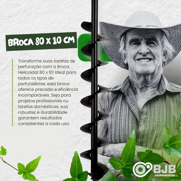 Imagem de 2 Broca 80X10 Perfurador Solo Para Toyama Vulcan Branco