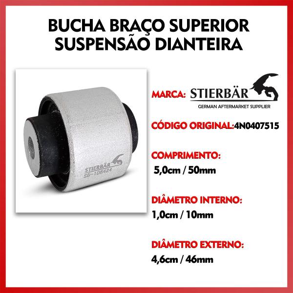 Imagem de 2 Bucha Braço Controle Oscilante Superior Suspensão Dianteira Audi A4 2016 2017 2018 2019 2020 2021 2022 2023 2024 2025