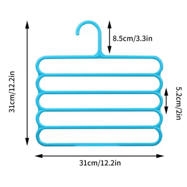 Imagem de 2 Cabides 5 Divisórias Vertical Multifuncional Calças/ Saias