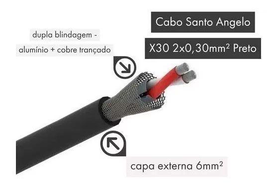 Imagem de 2 cabos de microfone balanceado xlr santo angelo 5 metros vermelho e azul