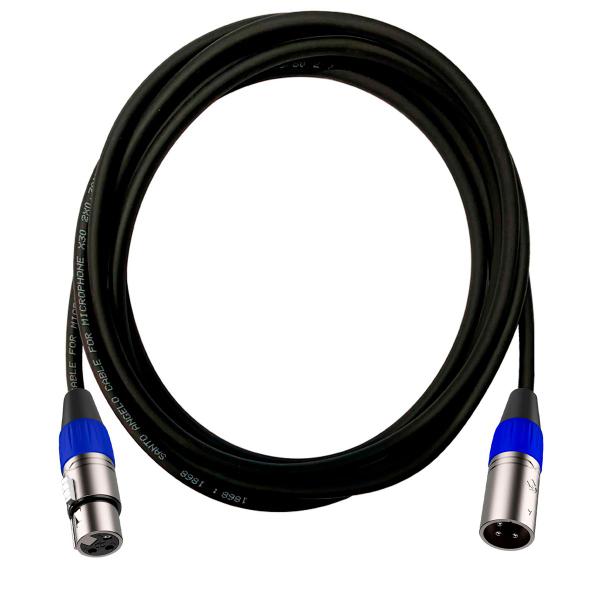 Imagem de 2 cabos de microfone balanceado xlr santo angelo 7 metros vermelho e azul