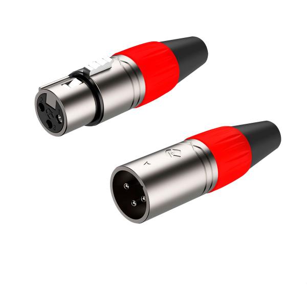 Imagem de 2 cabos de microfone balanceado xlr santo angelo 7 metros vermelho e azul