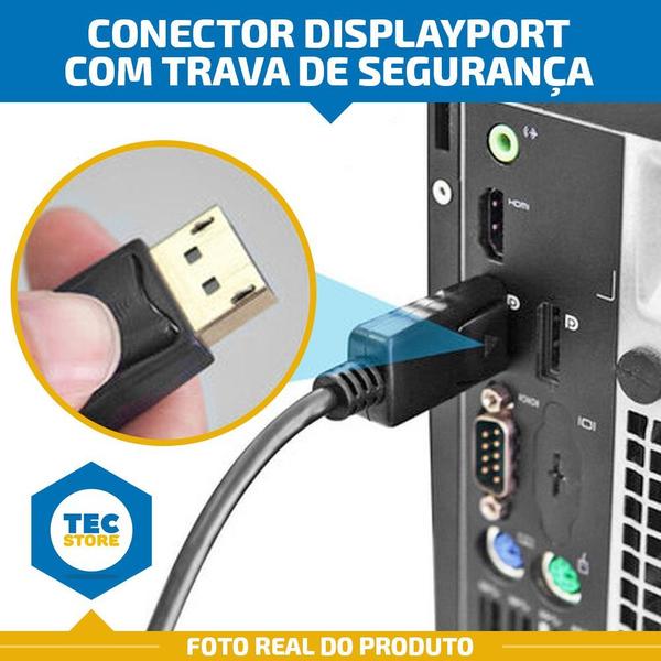 Imagem de 2 Cabos Displayport Hdmi Adaptador Dp Conversor Macho Full Hd