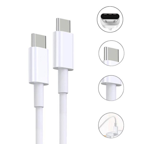 Imagem de 2 Cabos USB-C Para Tipo C 1 Metro Duas Pontas Iguais Carregador