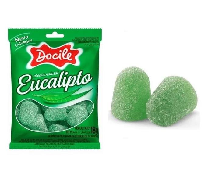 2 Caixas Bala De Goma Mini Sino Eucalipto 24X18G - Docile Imagem de 2 Caixas Bala De Goma Mini Sino Eucalipto 24X18G - Docile