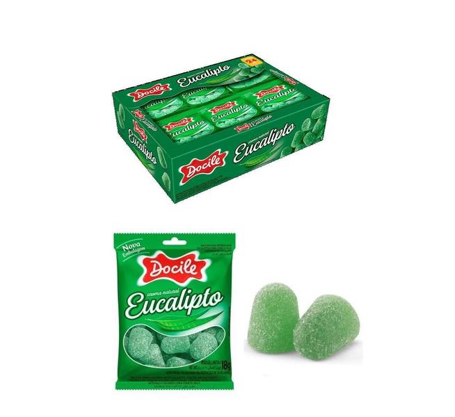 2 Caixas Bala De Goma Mini Sino Eucalipto 24X18G - Docile Imagem de 2 Caixas Bala De Goma Mini Sino Eucalipto 24X18G - Docile