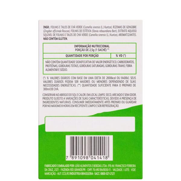 Imagem de 2 Caixas Chá Verde Gelado Leão C/ Gengibre e Limão 10x25g