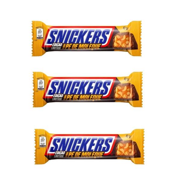 Imagem de 2 Caixas Chocolate Snickers Sabor Pé De Moleque Com 20Un 42G