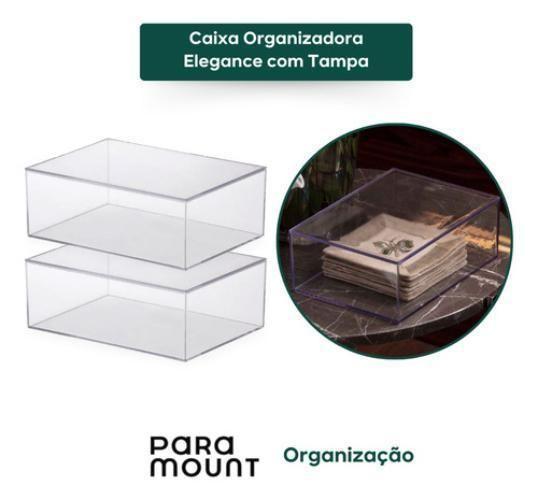 Imagem de 2 Caixas Organizadoras Acessórios Multiuso Acrílico Tampa