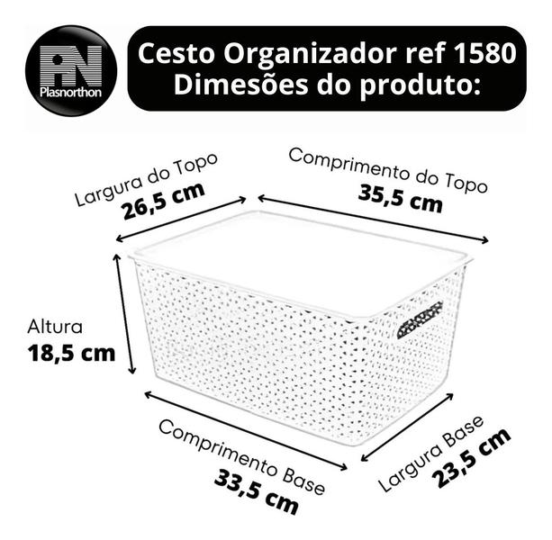 Imagem de 2 Caixas Organizadoras Com Tampa Grande 15 Lts Rattan