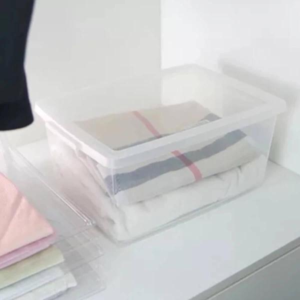 2 Caixas Organizadoras Plástica 60L Tampa My Closet Ordene Transparente Empilháveis Imagem de 2 Caixas Organizadoras Plástica 60L Tampa My Closet Ordene Transparente Empilháveis