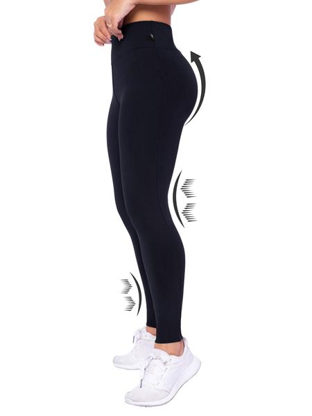 Imagem de 2 Calça Legging Flanelada Térmica Anti frio Suplex Cintura Alta Feminina Fitness.