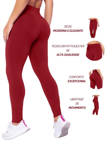 Imagem de 2 Calça Legging Suplex Básico Cintura Alta Academia Ou Dia A Dia Feminina