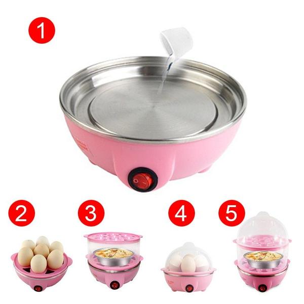 Imagem de 2 Camada Rapid Egg Cooker Vaporer Electric Egg Poacher Caldeira 14 Ovo Capacidade Removível Bandeja Caçadores de Ovos