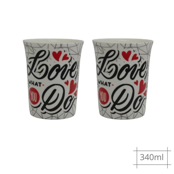 Imagem de 2 Caneca 340ml Love You Achocolatado Leite Quente