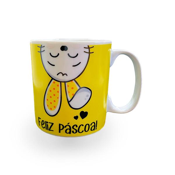 Imagem de 2 Caneca coelho chocolate 310 Ml Café Chá Xicará para cesta de Feliz pascoa