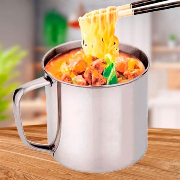 Imagem de  2 Caneca Inox 1,2 Litros Fervedor De Leite Café Servir Luxo