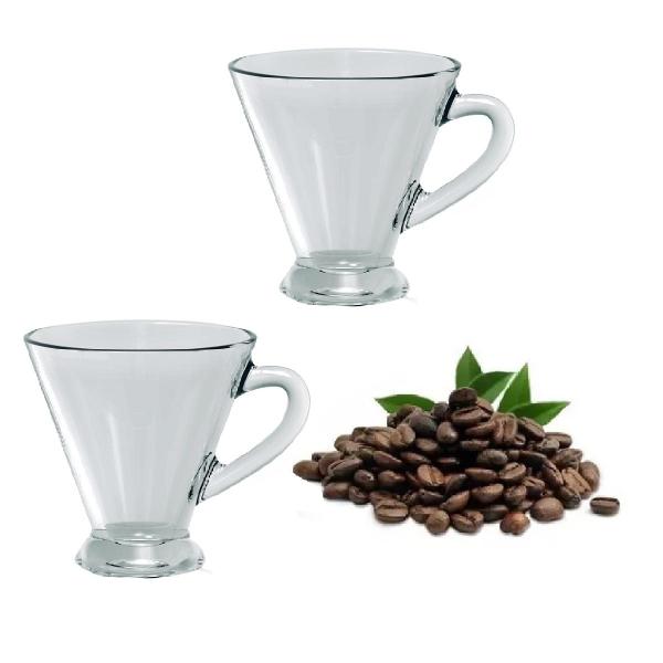 Imagem de 2 Canecas de Vidro Cappuccino Café Chocolate Xícara 100ml