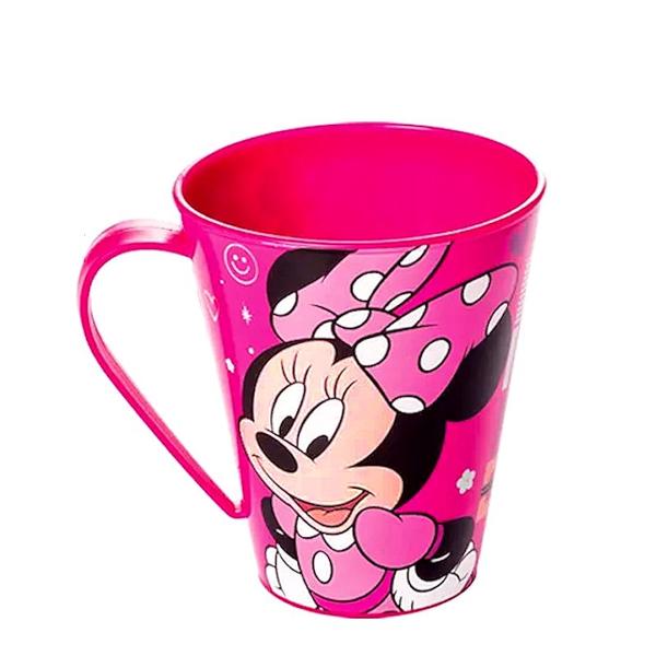 Imagem de 2 Canecas Minnie Rosa com Alça Infantil Plasútil para Meninas 360ml