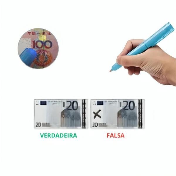 Imagem de 2 Canetas para Análise Rápida de Notas e Moedas Falsas