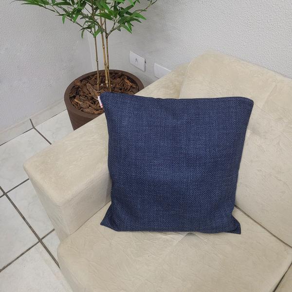 Imagem de 2 Capas de Almofada 50x50cm Suede Luxo Premium Ziper Invisivel Resistente Azul