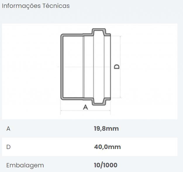 Imagem de 2 Caps Tampão 40mm Interromper Fluxo De Água Esgoto Fortlev