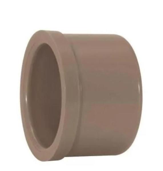 Imagem de 2 Caps Tampão Soldável 50mm 1 1/2' Pvc Marrom